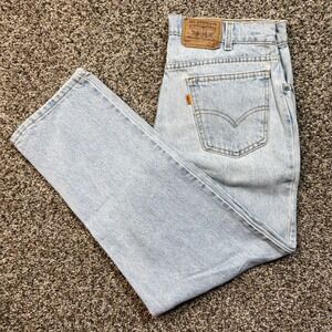 Vintage Levi's 550 Women's 29x26 Orange Tab Jeans USA Made Light Wash Denim 90s